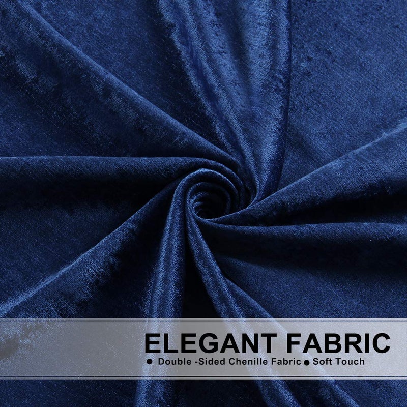 ELKCA Double-Sided Chenille Curtains for Living Room Luxury Room Royal Blue Curtains for Bedroom,Grommet Top (Royal Blue, 52" W x 96" L, 2 Panels) - Image 3
